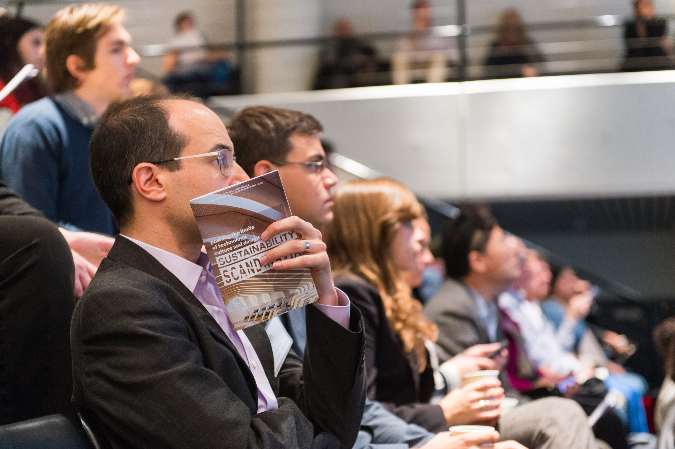 Harvard Graduate School of Design's Center for Green Buildings and Cities hosted the 2015 Fall Conference: Sustainability Scandinavia in Gund Hall/Piper Auditorium. Photograph by Caitlin Cunningham for Justin Knight Photography.
