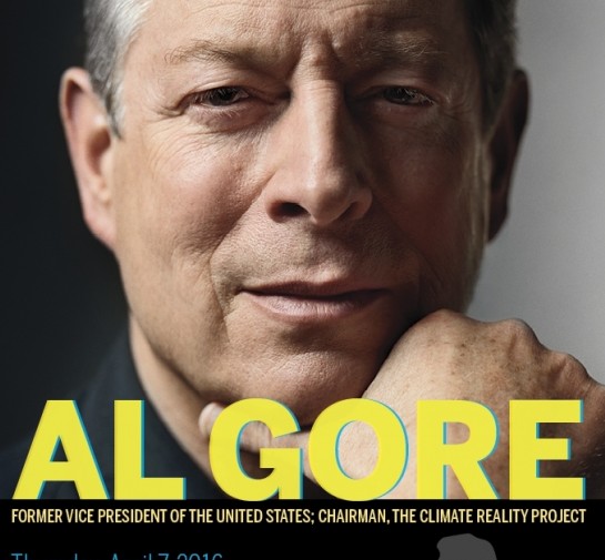 Promotional poster for Al Gore lecture.