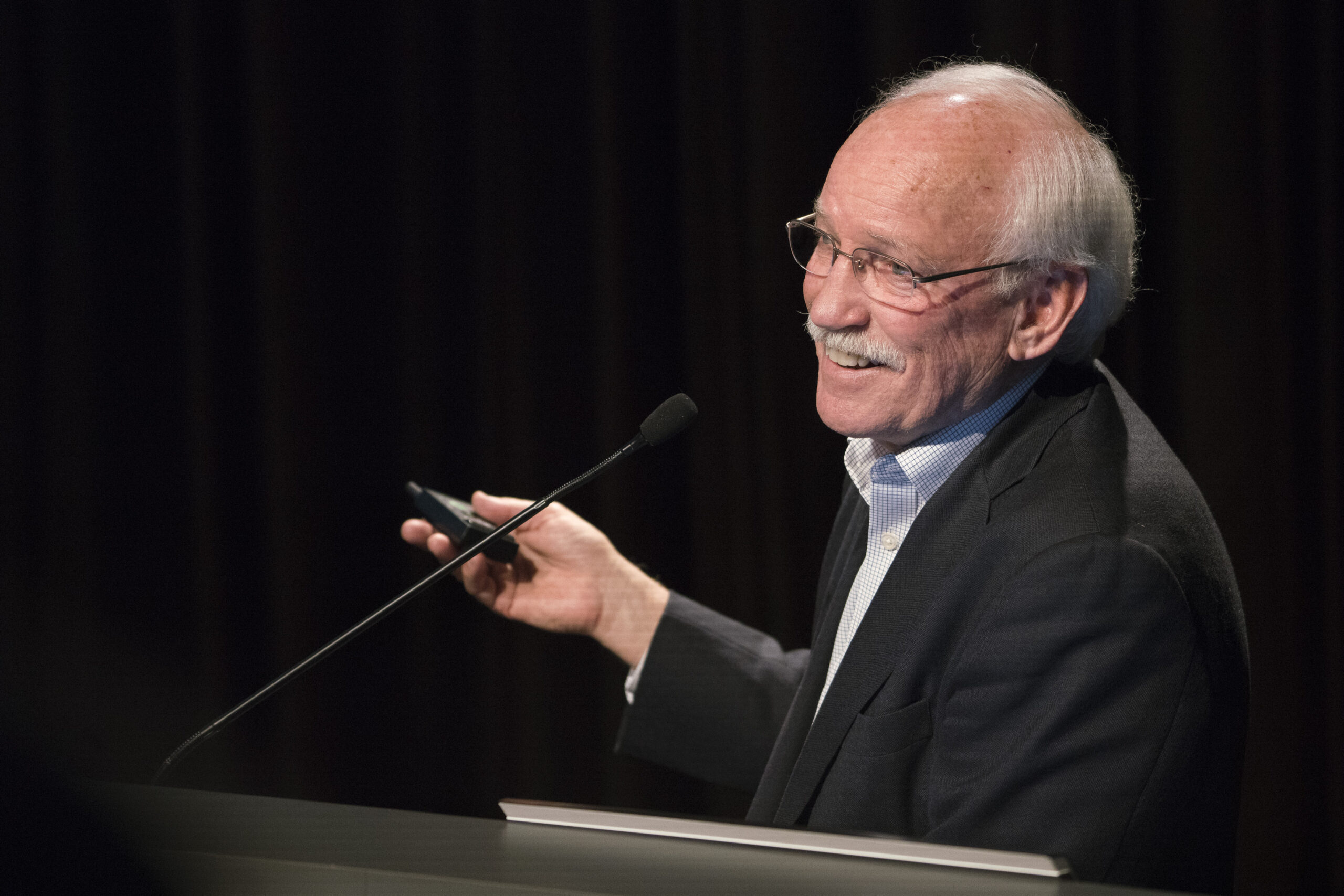 A man gives a speech.