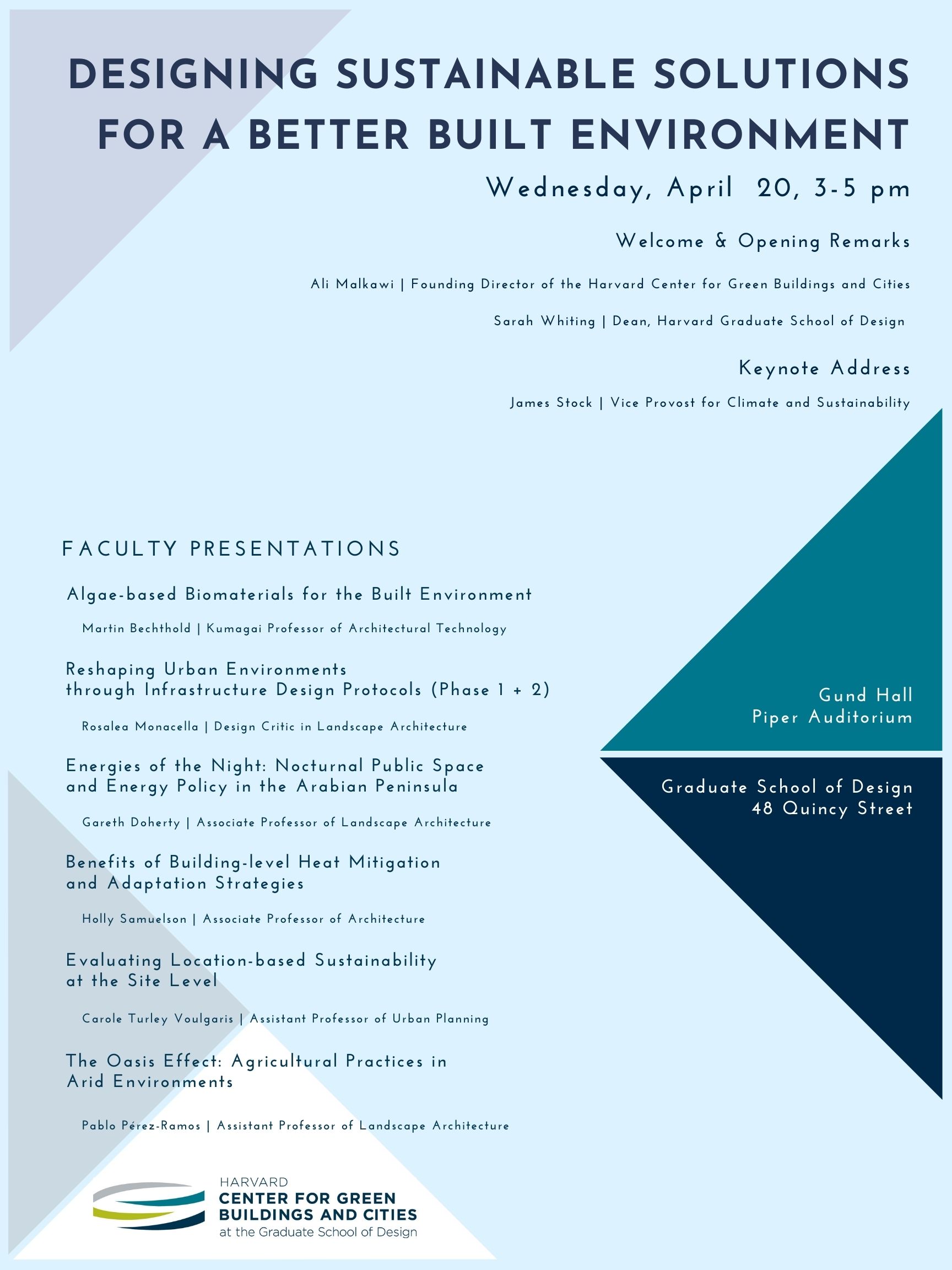 Event Program for the 2022 Symposium: “Designing Sustainable Solutions for a Better Built Environment”